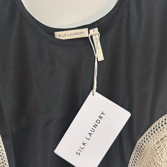 Silk Laundry Doilies Scoop Neck Dress - black - Picture 9 of 10